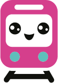 The PlanIt train mascot, cheerful