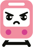 The PlanIt train mascot, annoyed